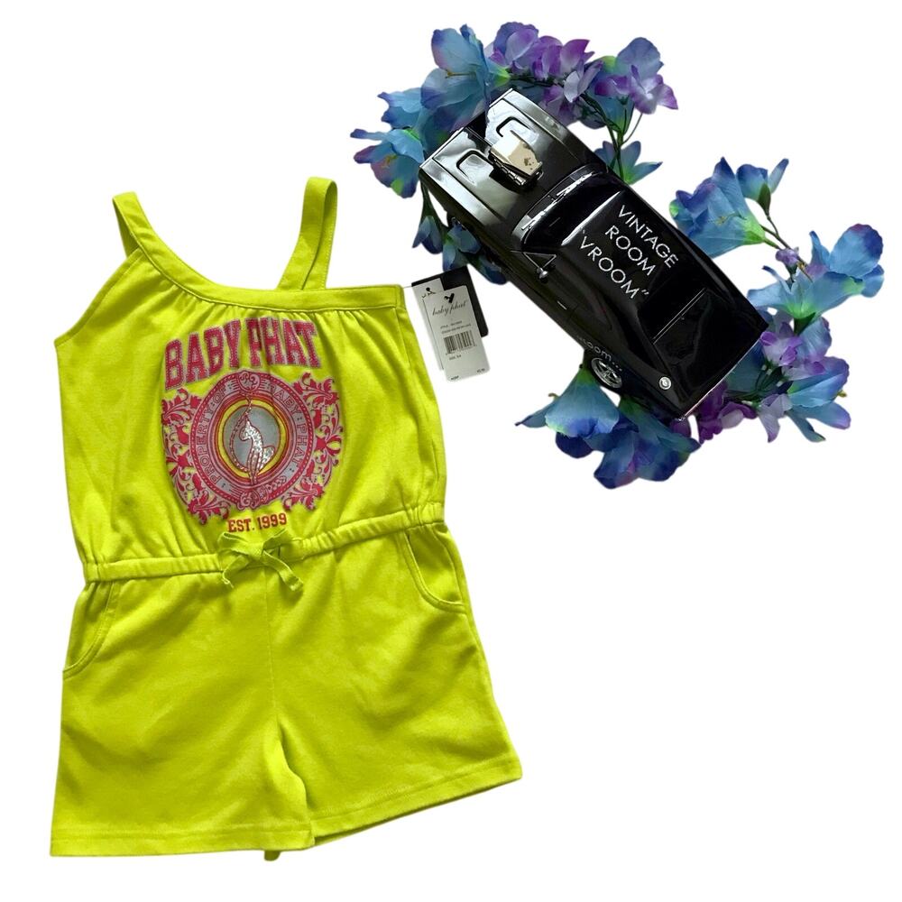 Baby Phat NWT Neon Lime Romper Girls 5/6